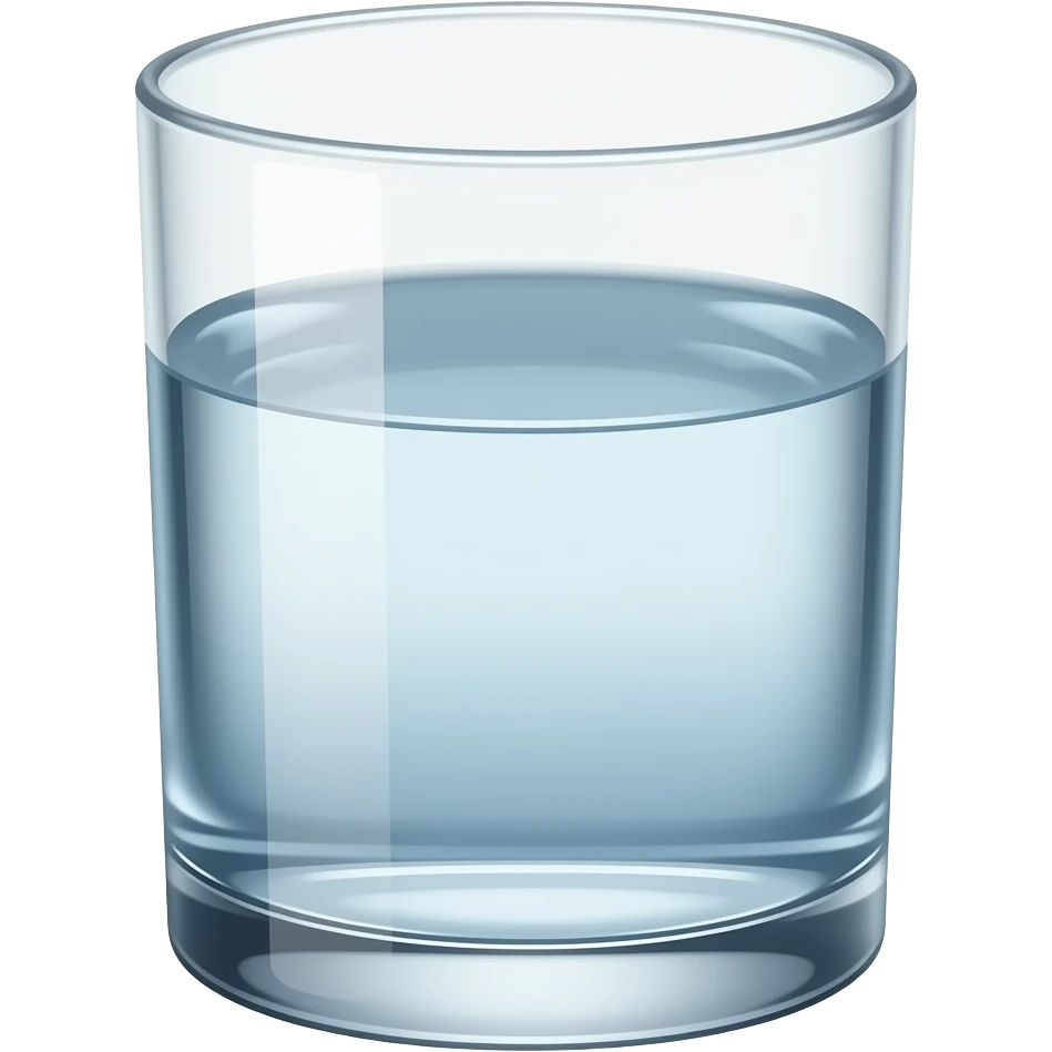 Glass of water half full emoji