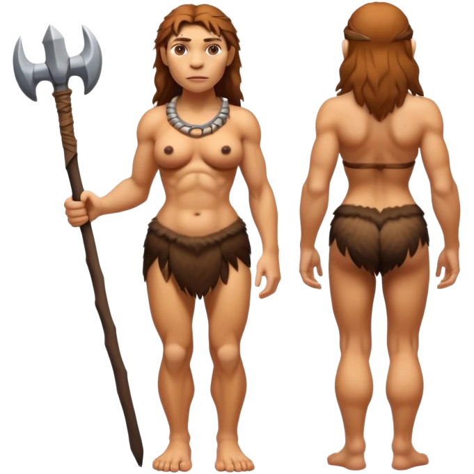 fullbody neanderthal woman attractive figure emoji