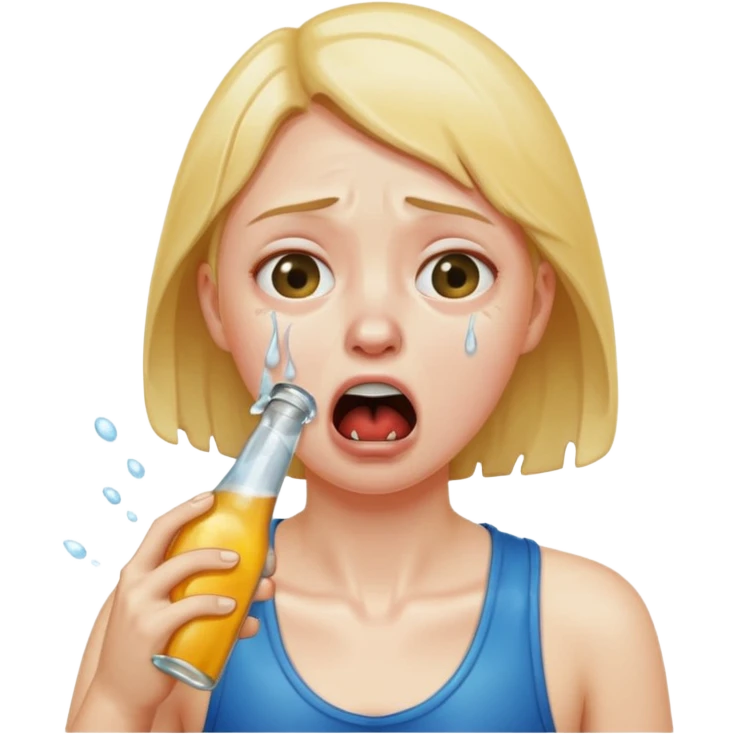 POV choking by the neck, wet face, drunk emoji