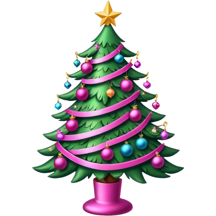 Christmas tree pink emoji