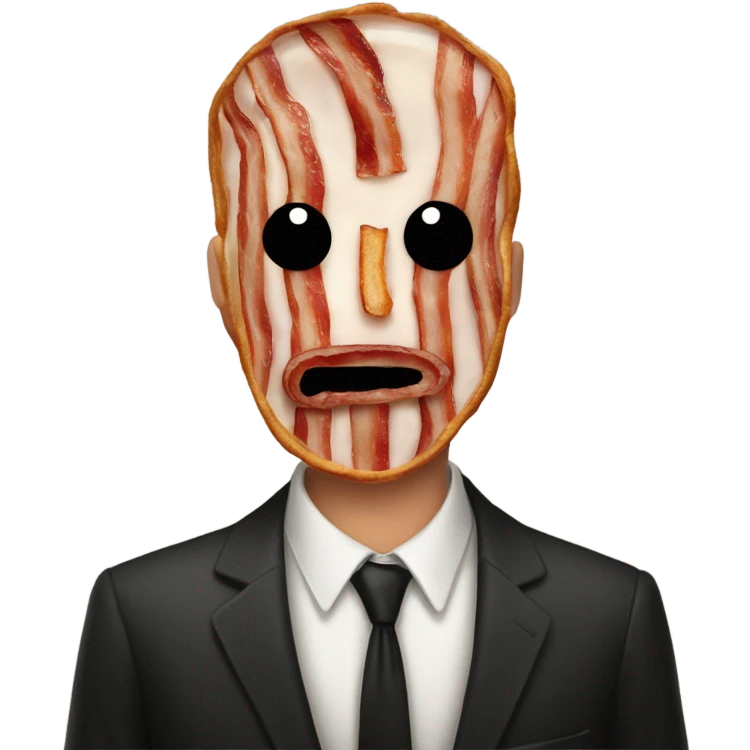 Slender man made of bacon emoji