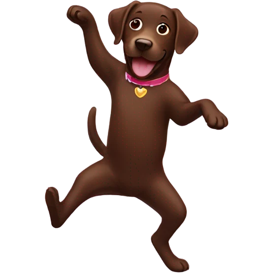 Chocolate lab dancing emoji