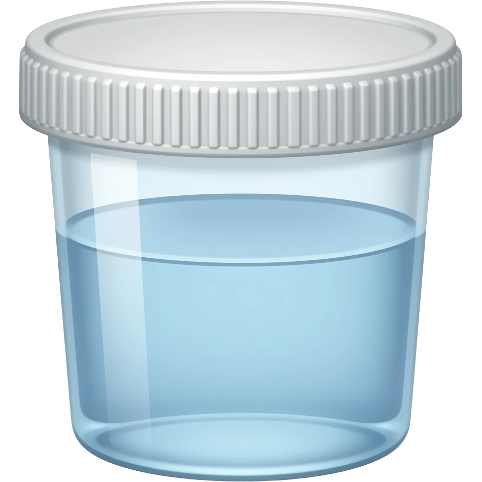 Urine clear in container with cover emoji