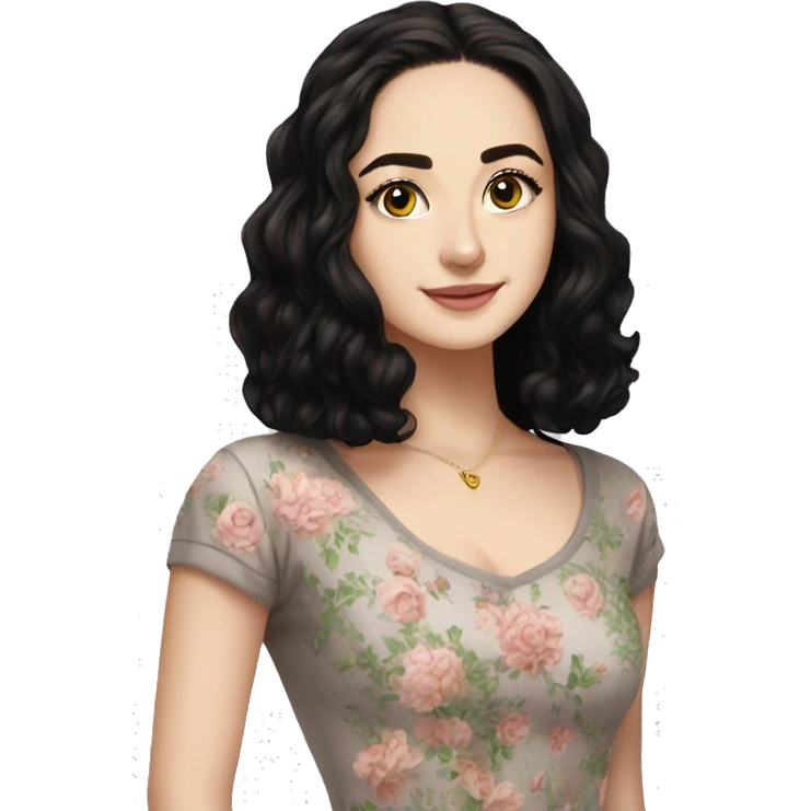 Hania amir, teen, full body, aesthetic, well detailed, black hair emoji