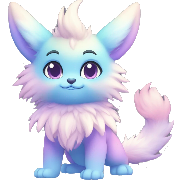 Anthro-Pastel-Gradient-Fantasy-Fur-Sona-Chibi-Shiny-Fakémon-Hybrid full body emoji