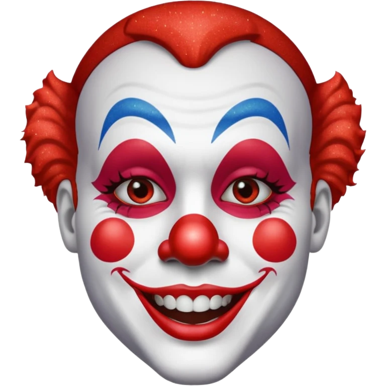 red glitter clown emoji