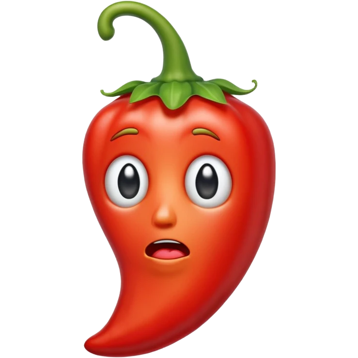 Crying red hot pepper emoji