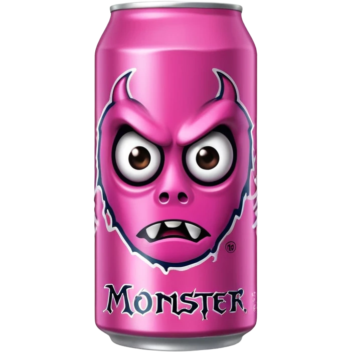 Pink monster energy drink with the logo of original monster company energy drink  emoji