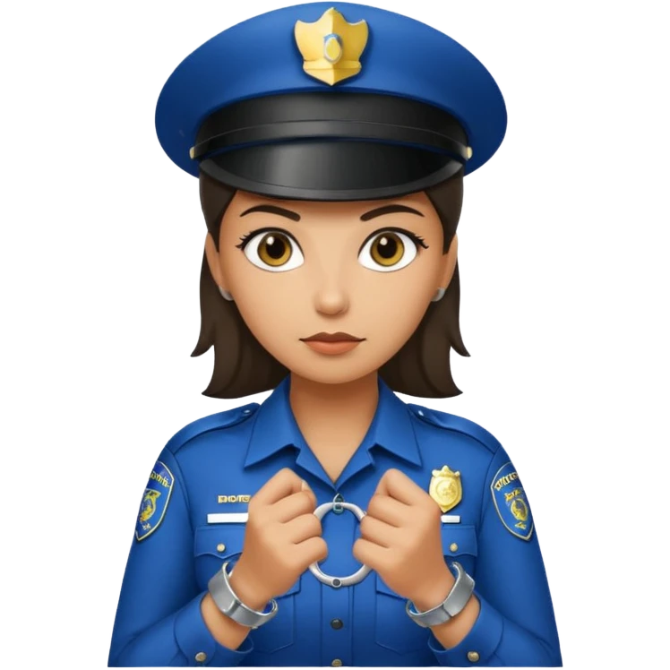 police woman with hand cuffs emoji