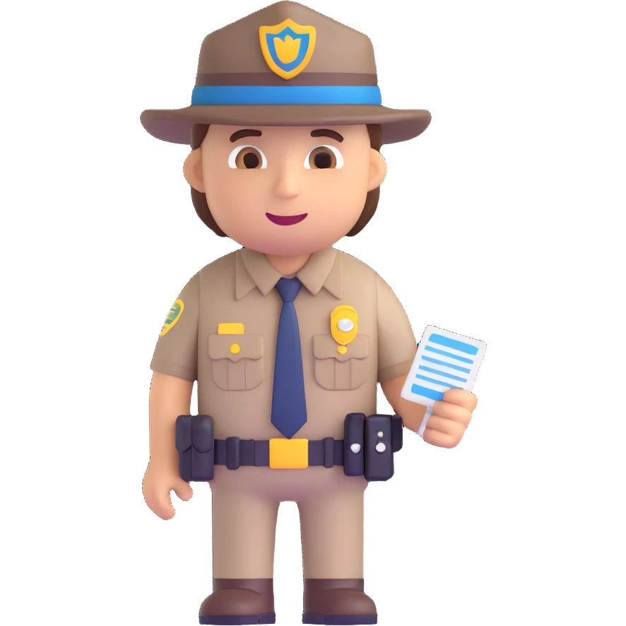 game warden emoji writing a ticket for a wildlife law infraction emoji
