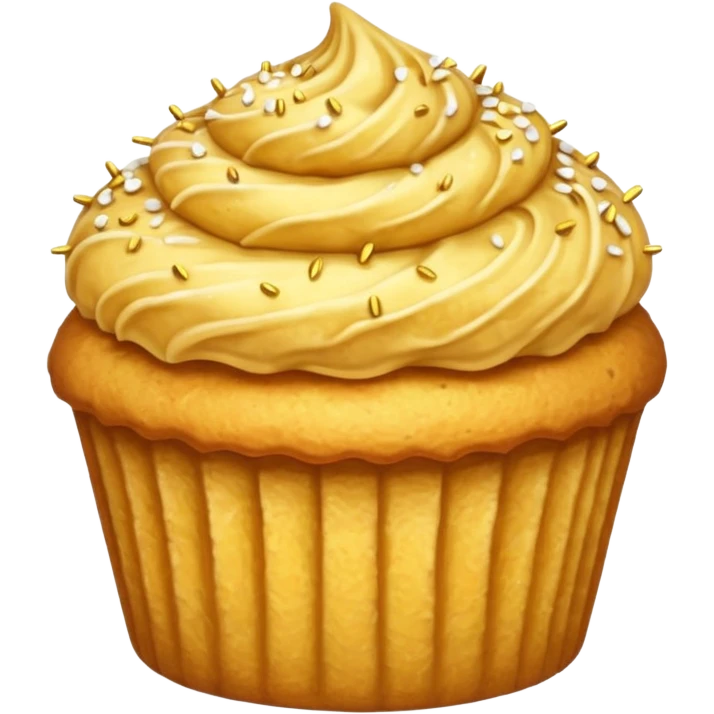 gold vanilla muffin gold sprinkles on top emoji