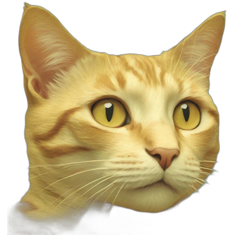 a van Gogh-style drawing of a cat emoji