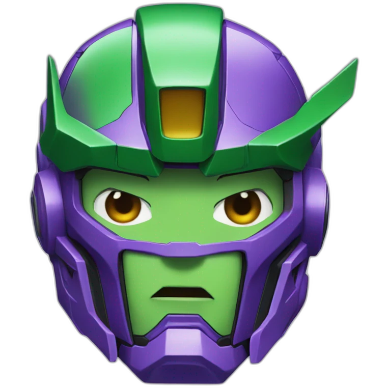 purple and green gundam face emoji