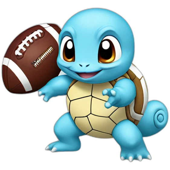 Squirtle with football emoji