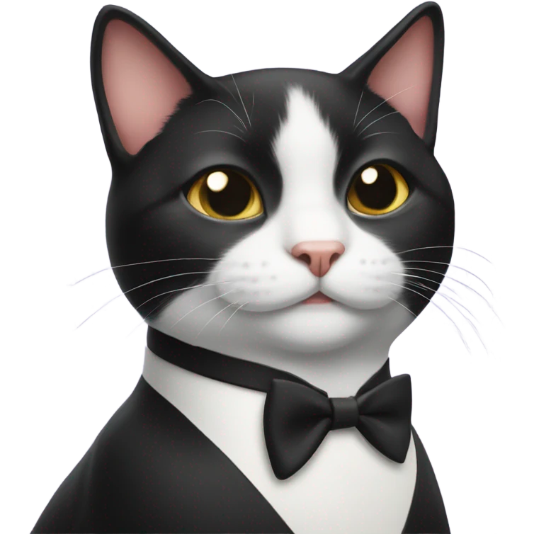 Tuxedo cat smirk emoji