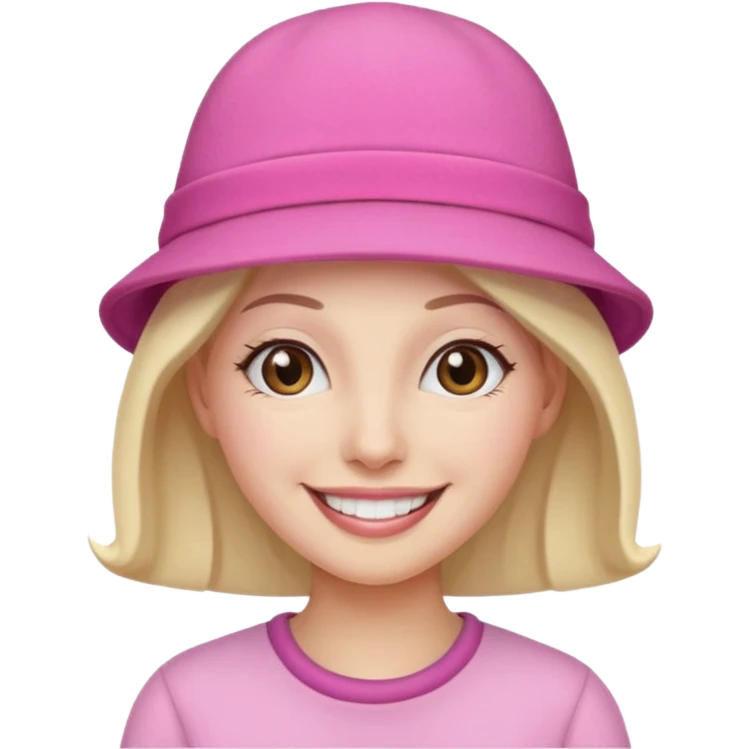Single women with pink hat  emoji