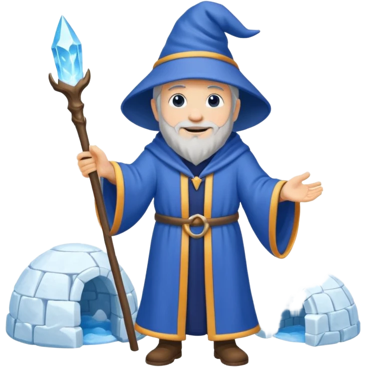 Wizard on the igloo emoji