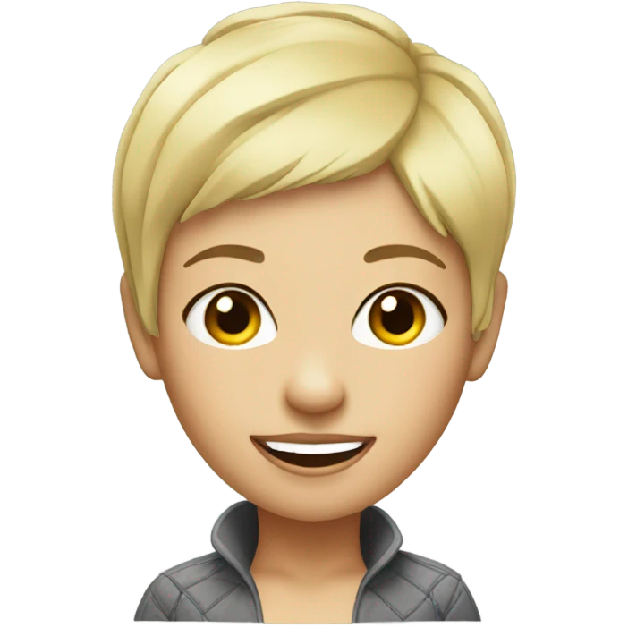 Cheeky woman with blonde pixie cut  emoji