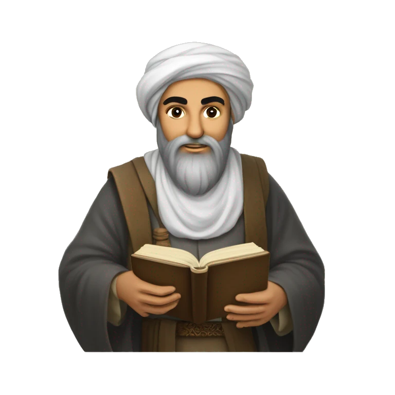 Nizami Ganjavi persian medieval author with a book in hands emoji