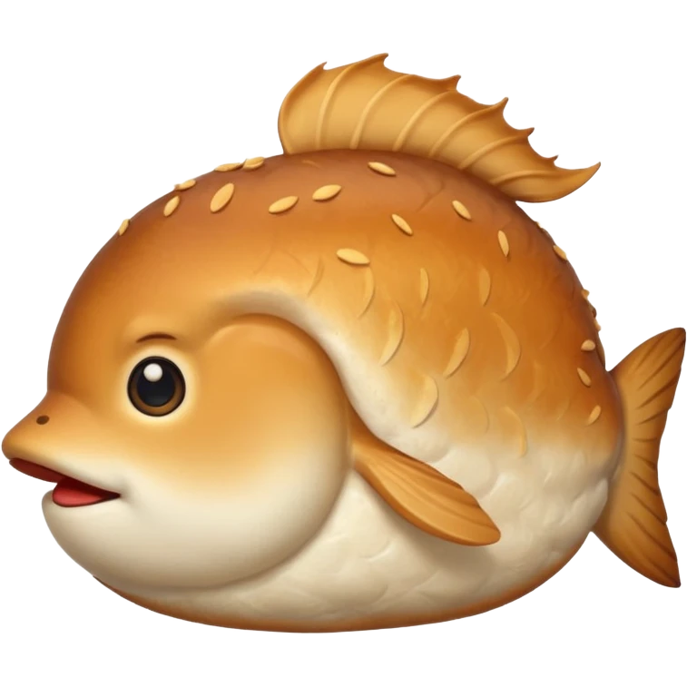 delicous fish-shaped bun like simple emoji for using app with cute bun emoji