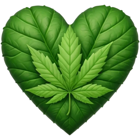 Pot leaf heart emoji