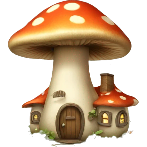 Mushroom house emoji