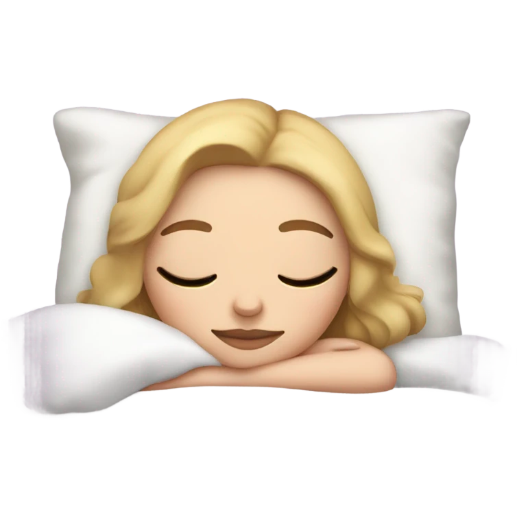 White Girl with eyeliner sleeping in her bed emoji