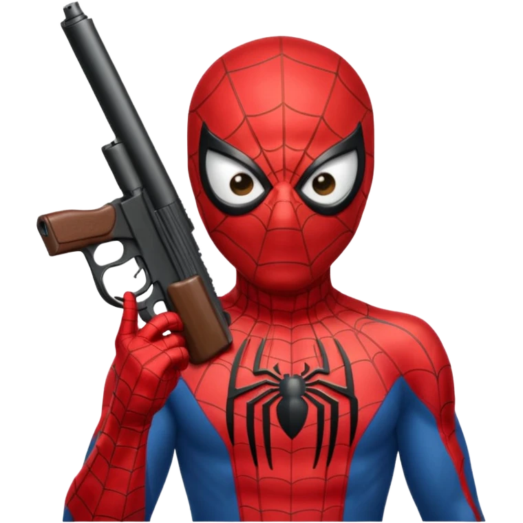 Spiderman with gun emoji
