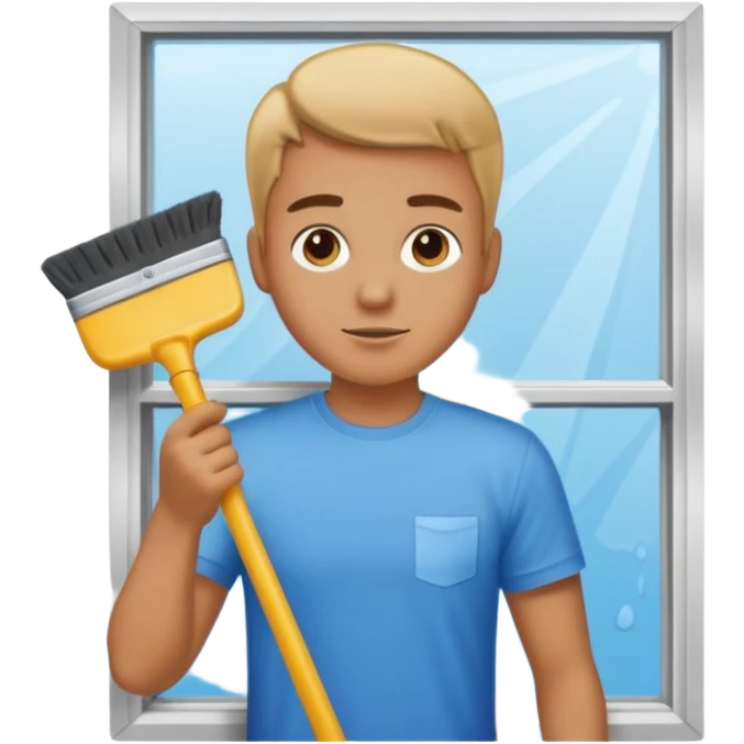 Personne nettoyant les fenêtres emoji
