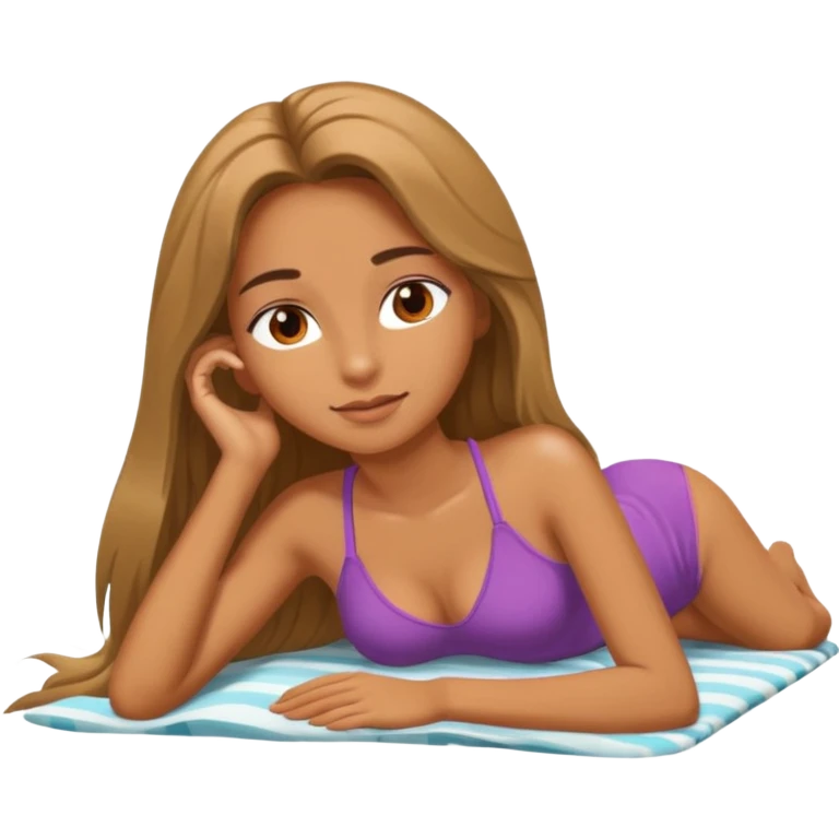 girl laying down sunbathing emoji