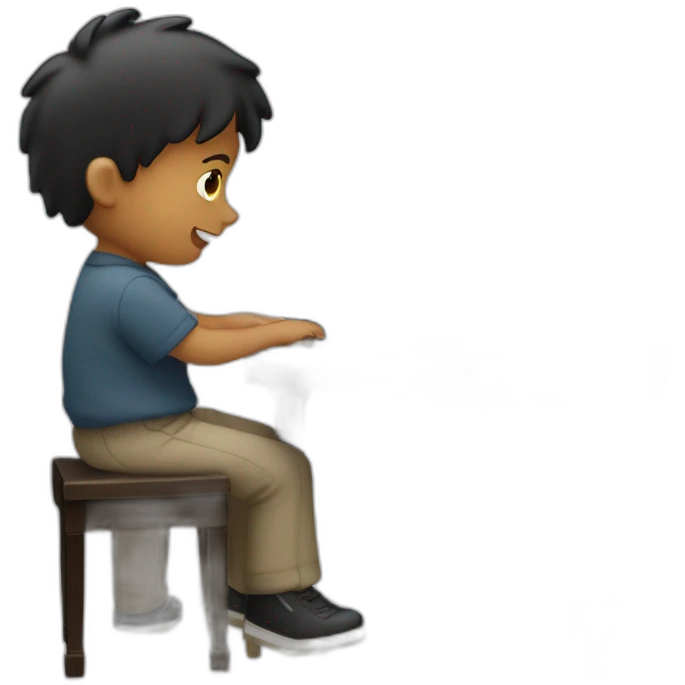 Niño tocando el piano emoji