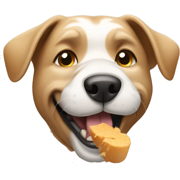 A dog eating food emoji