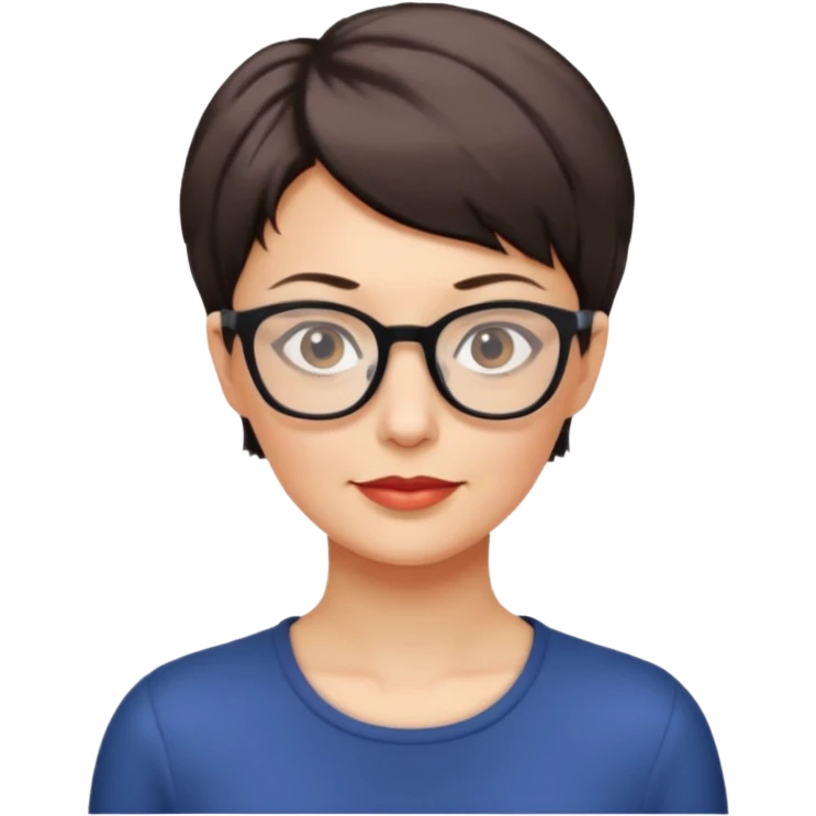 femme 40 ans lunettes cheveux très courts emoji