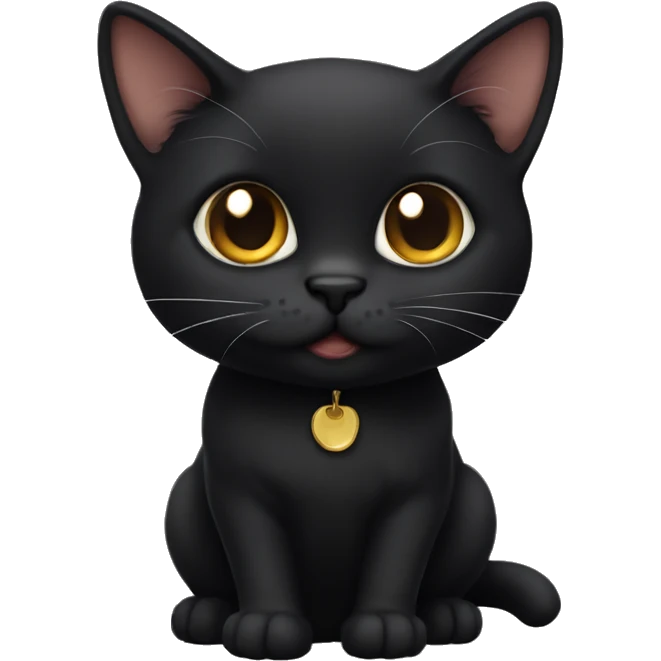 Black munchkin cat emoji