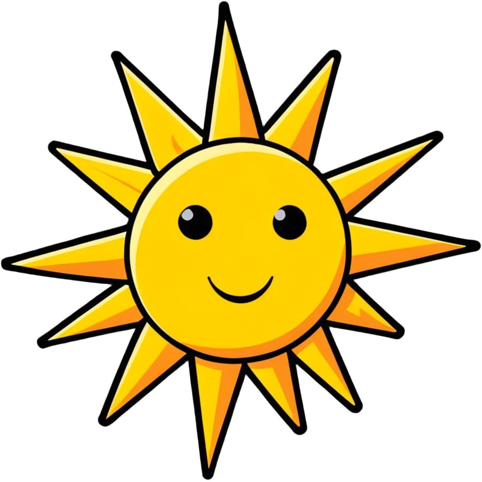 vibrant sun with rays emoji