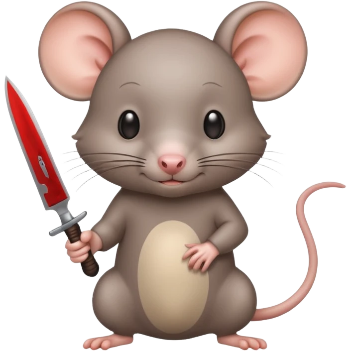 CREA UNA RATA KAWAII SOSTENIENDO UN CUCHILLO emoji
