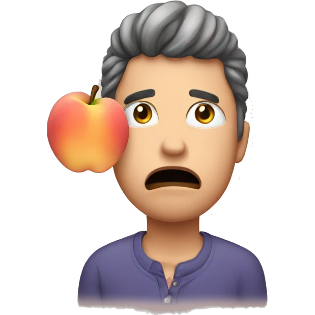 Crying with peach sign up emoji
