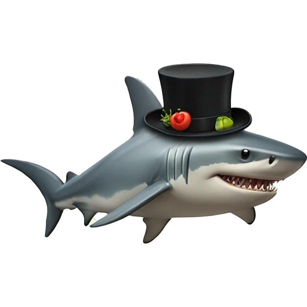 Shark with a top hat fighting a bear with an octupus on its head while on the top of a skyscraper emoji