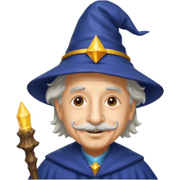 Albert Einstein, wearing wizard hat custome emoji