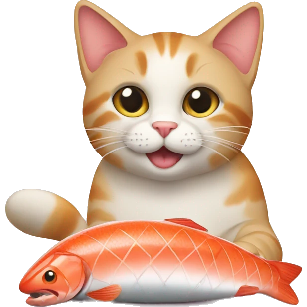 cat grilling salmon  emoji