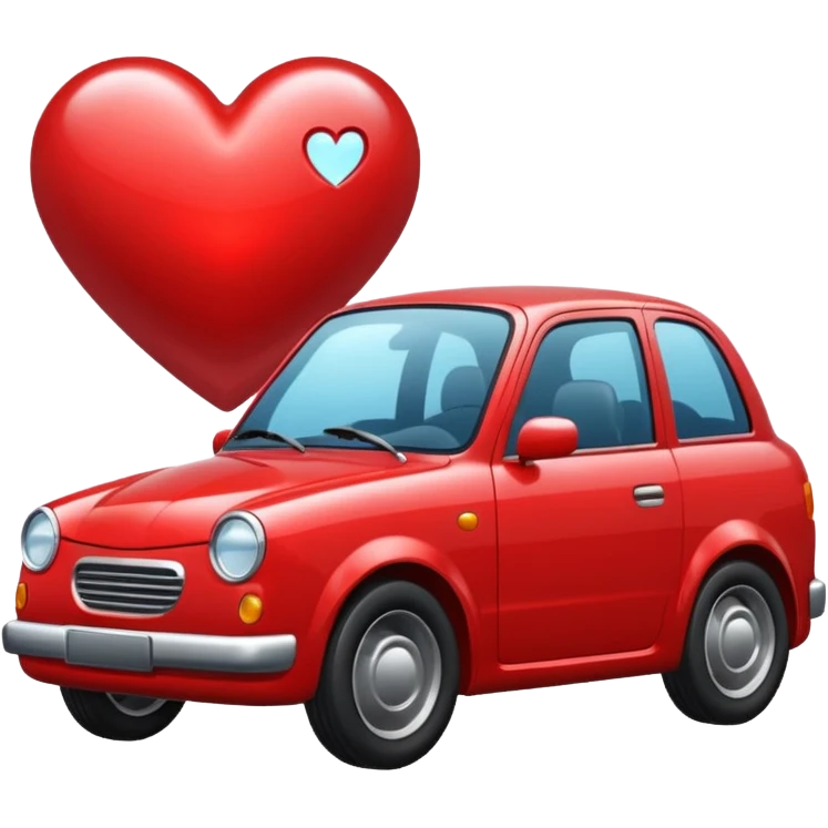 a car with a heart emoji