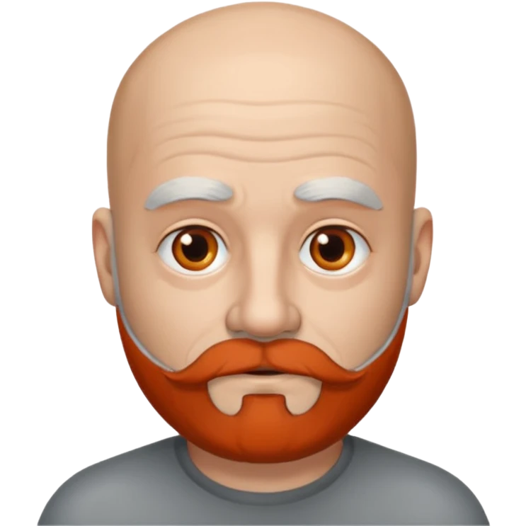 Bald man with salt and pepper grey beard emoji