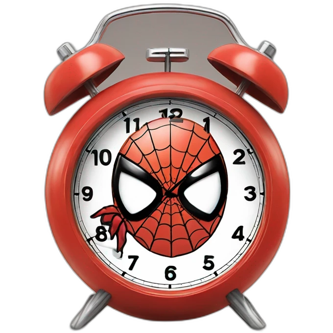 Funny spiderman alarm clock emoji