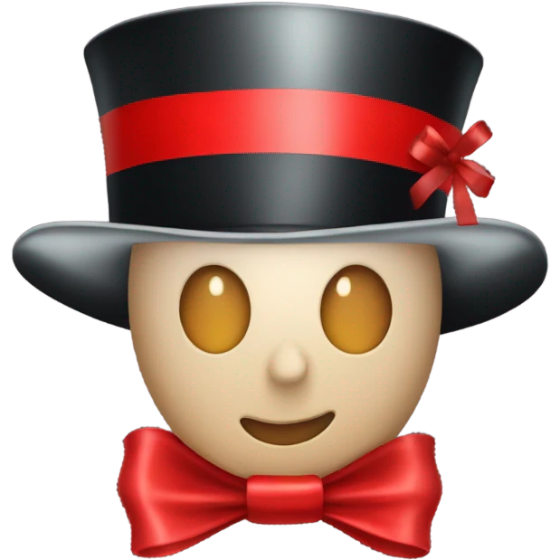 a classic top hat with a red ribbon at the base emoji