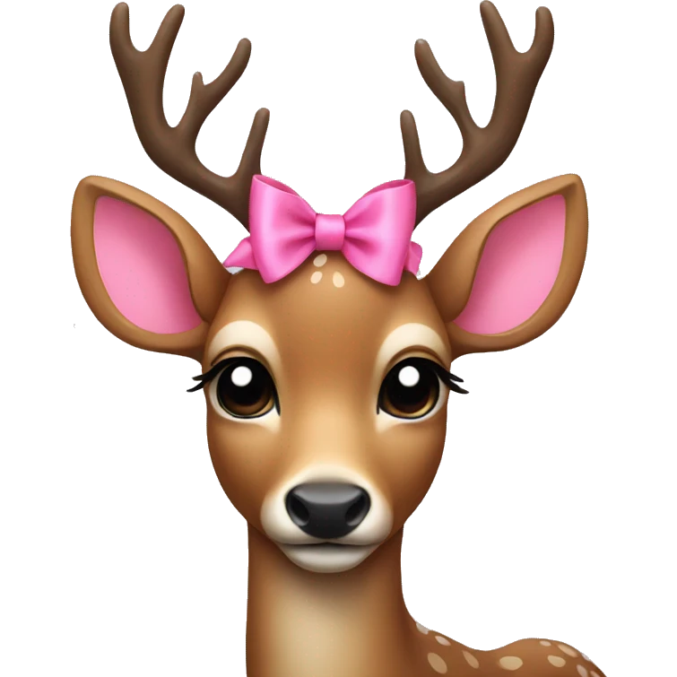 Deer with a pink bow emoji