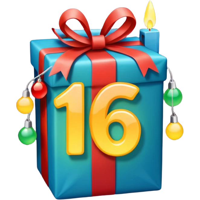 the number "1637" with Christmas lights wrapping it emoji