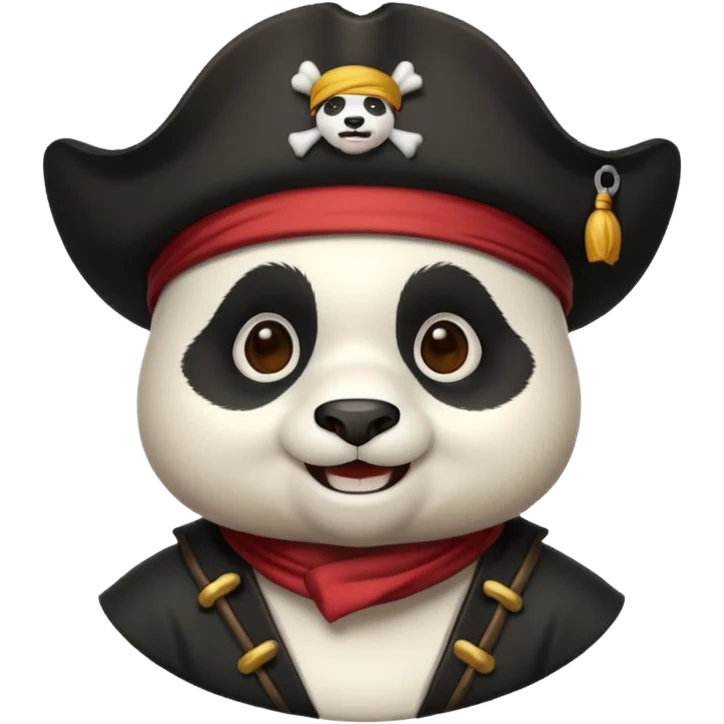 panda with pirate hat emoji emoji