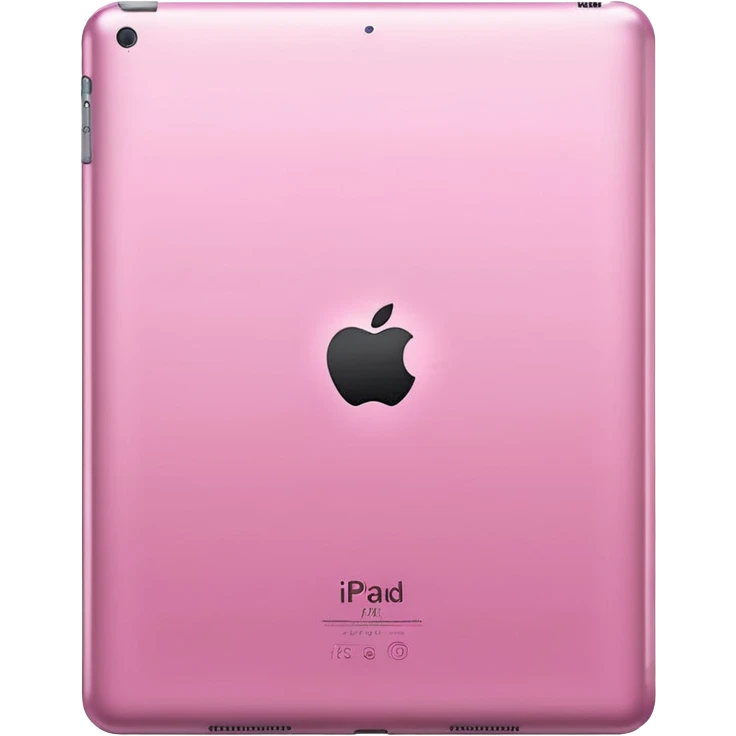  pink iPad (Apple tablet) with sleek metallic finish, minimal and modern design, soft reflections, isolated on transparent background, realistic style" emoji