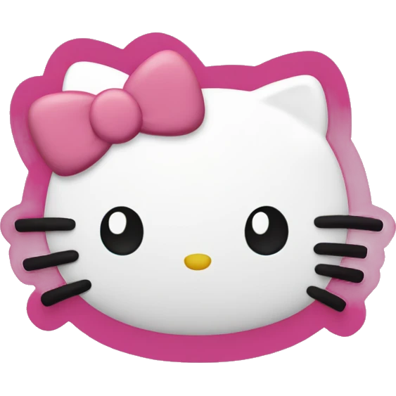 hello kitty with pink hearts surrounding her emoji