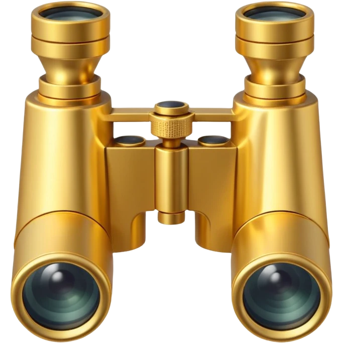 gold binoculars with large lenses simple eye holes and straight shaft emoji